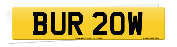 Registration number BUR 20W